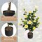 2pcs 38" Artificial Camellia Tree Flower Plant in Yellow Cement